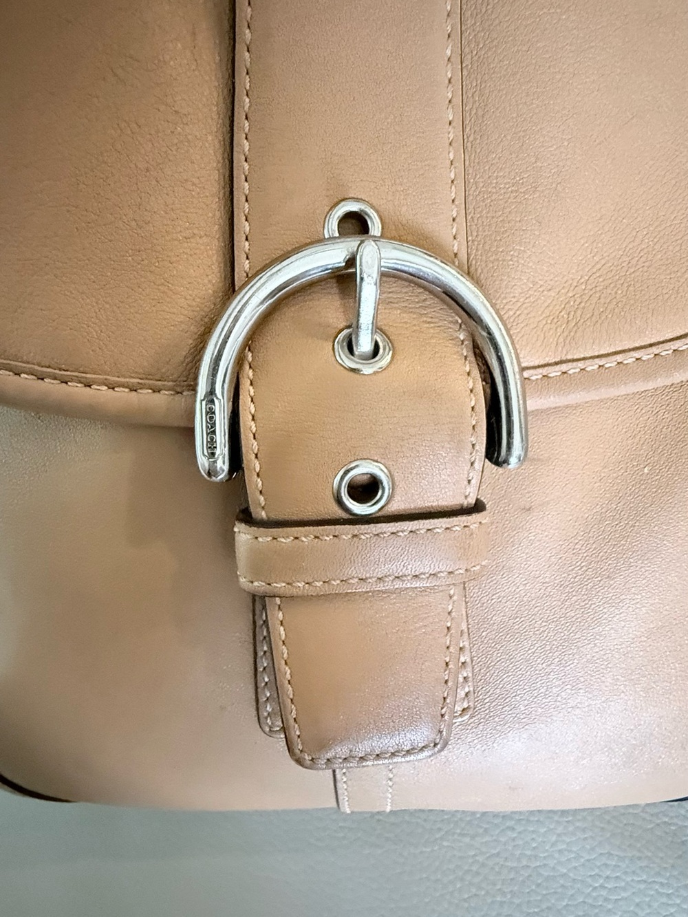 Coach Tan Leather Crossbody with Silver hardware. - Picture 12 of 12